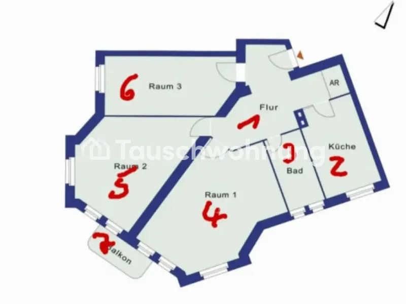Tauschwohnung: Wohnung 89.qm 3 Zimmer — photo 1